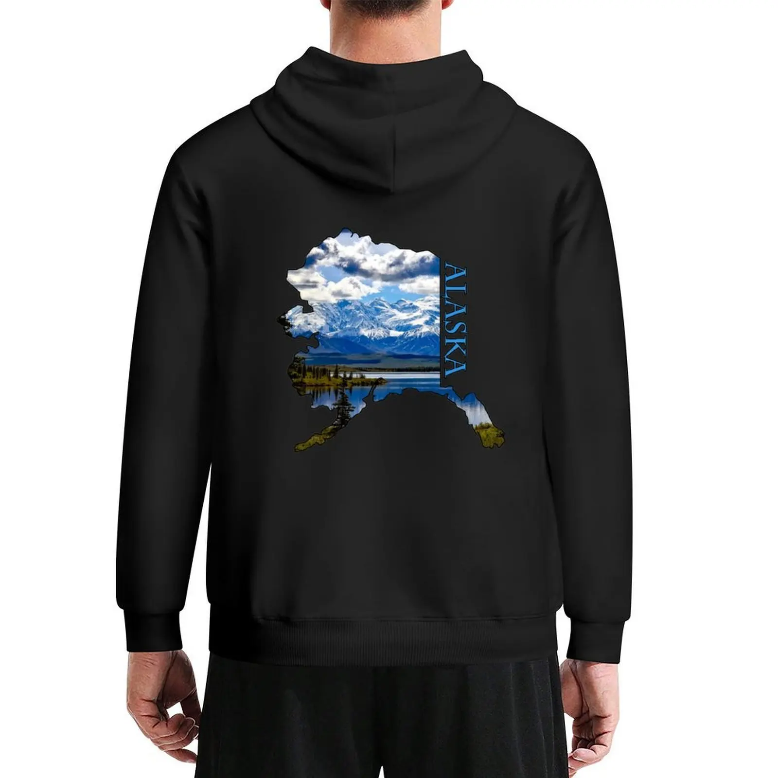 

State of Alaska Outline Hoodie autumn mens clothing autumn clothes blouse graphic hoodies