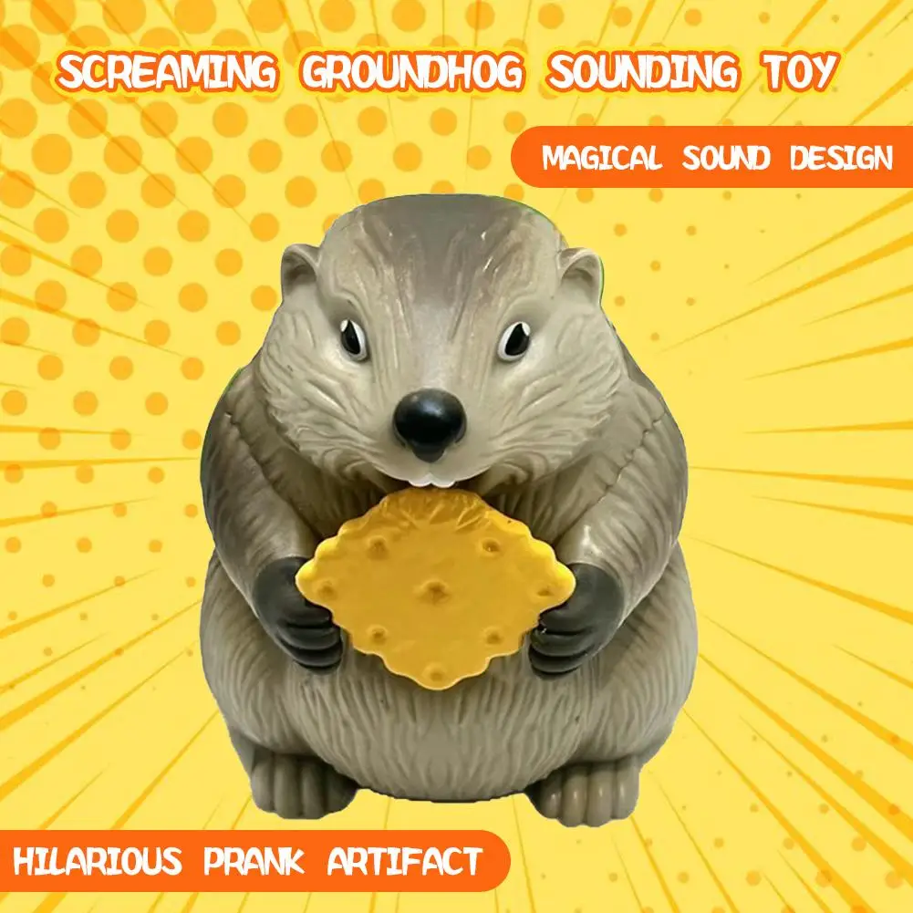 1/2/3PCS Screaming Groundhog Prank Toy Plastic Steal Biscuit Sound Gag Toy Funny Interactive Desktop Ornament