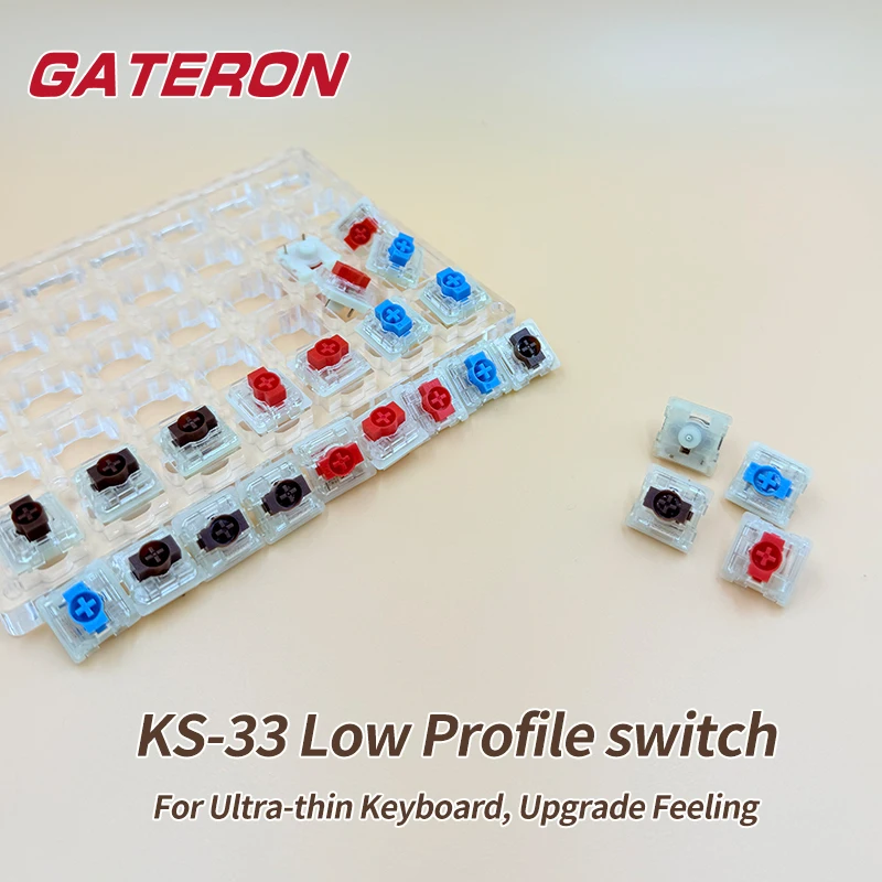 

Gateron KS-33 Low Profile Switch 2.0 Red Blue Brown 3pins for ultimate ultra-slim mechanical keyboard air75 air60 K1 K3 K7