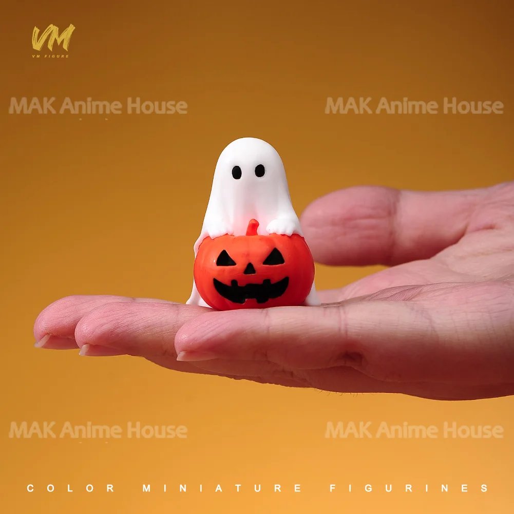 هالوين الزخرفية الراتنج المنمنمات شبح اليقطين الحلوى لطيف المشهد الشكل رسمت نموذج للحلي لعبة الدمى مجموعة