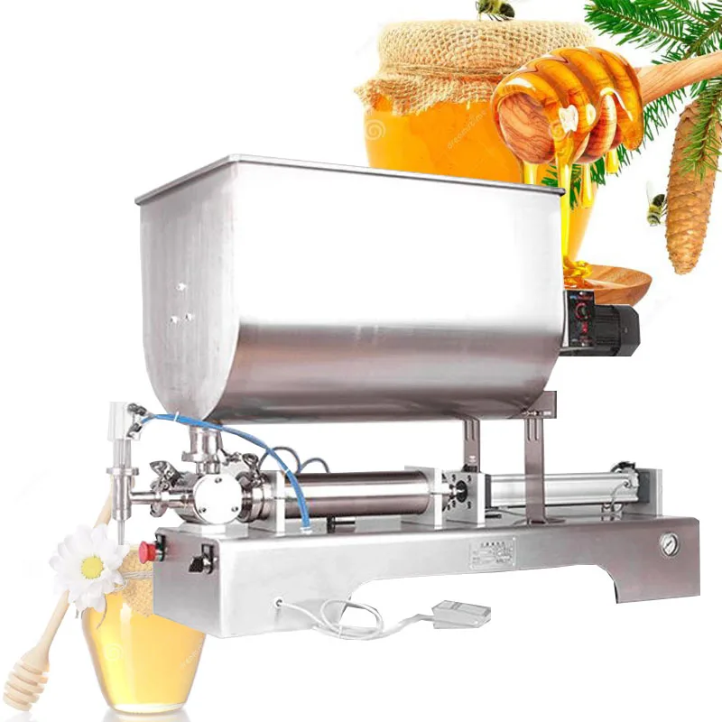 High-quality Operation Switch Pneumatic Stirrer Motor Chili Sauce Filling Mixer Peanut Butter Filling Machine 220V/110V