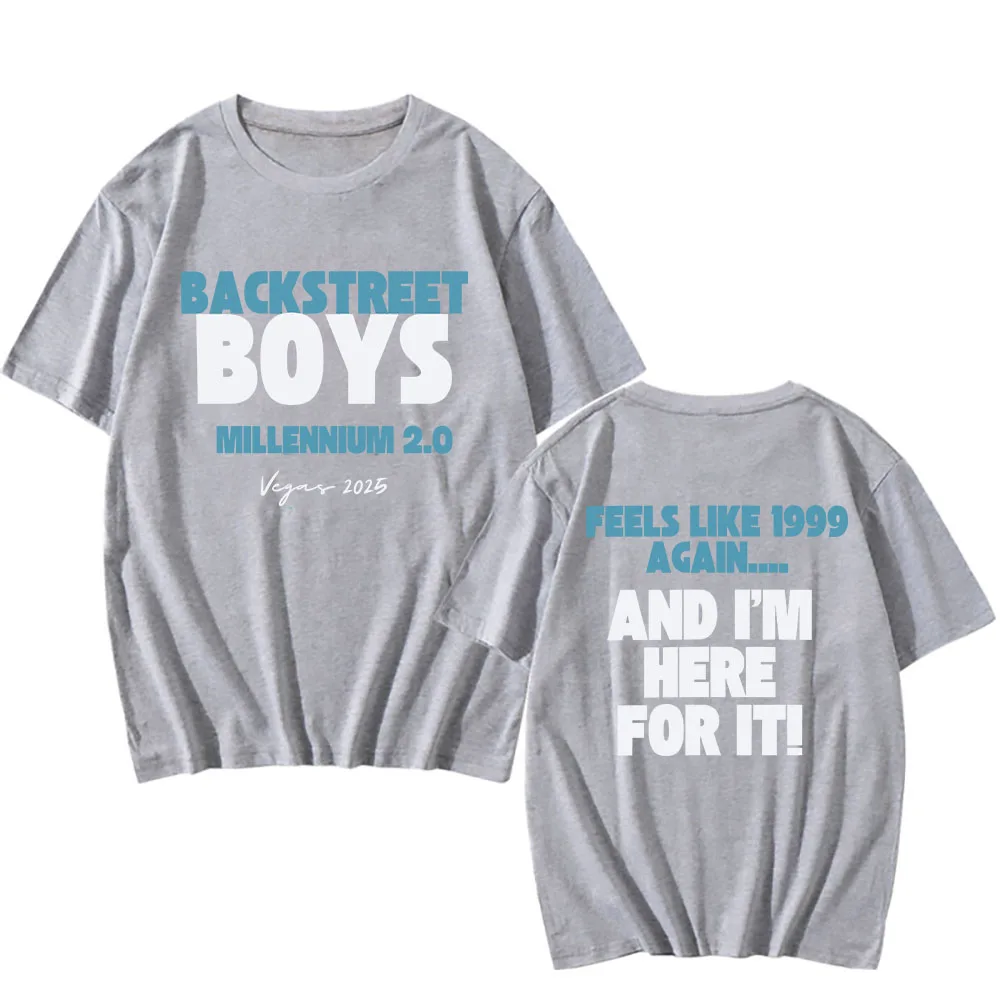 

Millennium 2.0 1999 To Vegas 2025 Tour T-shirt Backstreet Boys Band Fashion Tshirts Cotton Short Sleeve Male T Shirt Unisex Tees