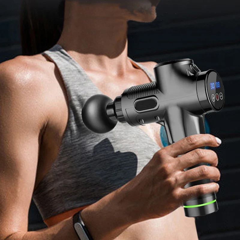 Pistola de masaje de 30 niveles, masajeador muscular profundo para relajación corporal y cuello, equipo eléctrico de Fitness, reducción de ruido, Te cal para hombre y mujer