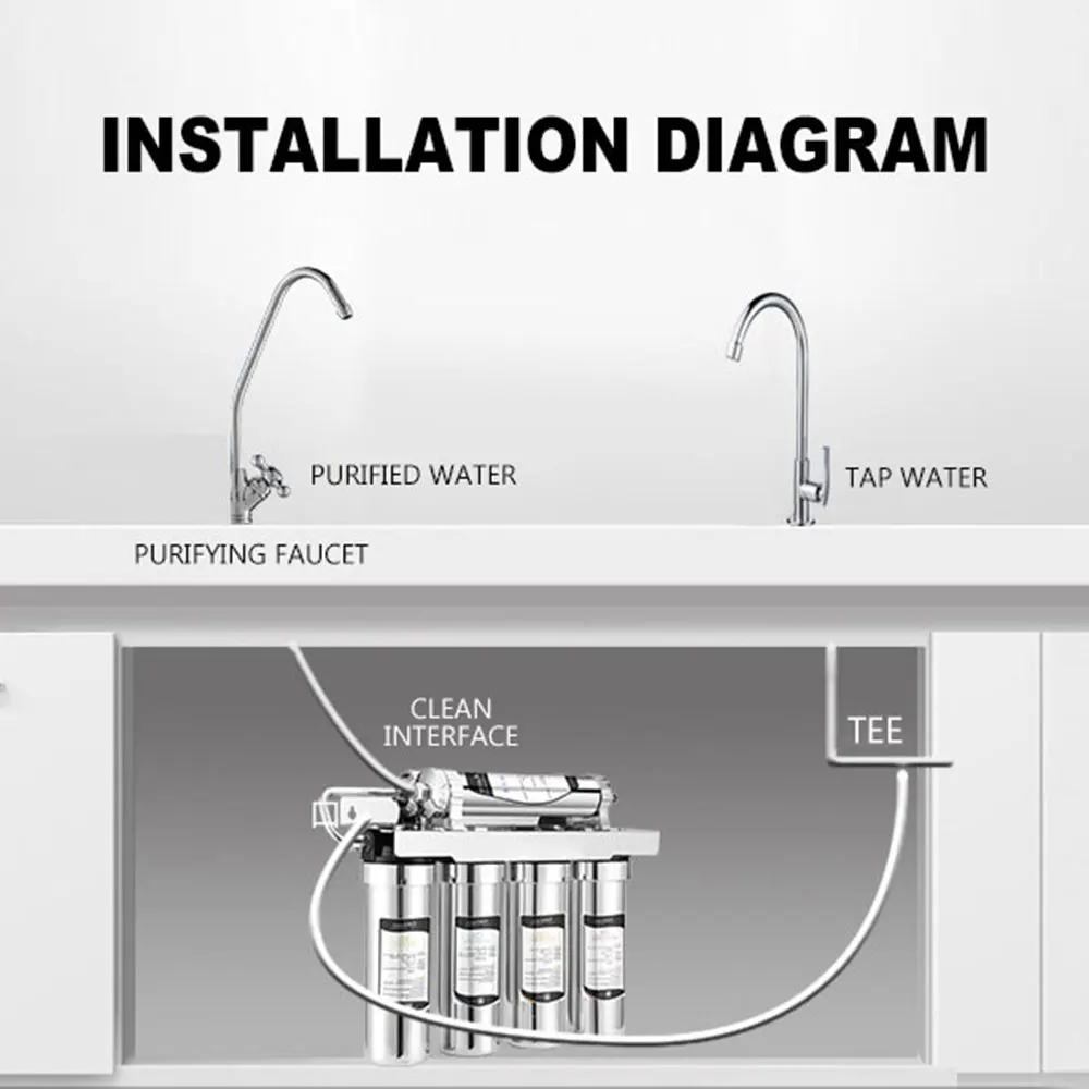 إصدار 2025 منقي مياه إزالة الترسبات للمطبخ من الفولاذ المقاوم للصدأ فلتر مياه الشرب المباشر Purificador de agua قابل للشرب