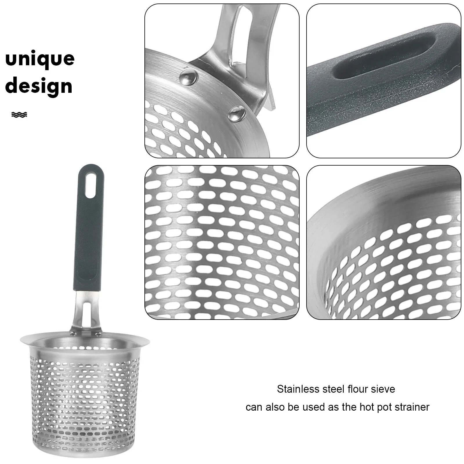 

Stainless Steel Strainer Spoon Mesh Filter Long Handle Kitchen Spider Strainer Hot Pot Noodle Colander Basket Ladle