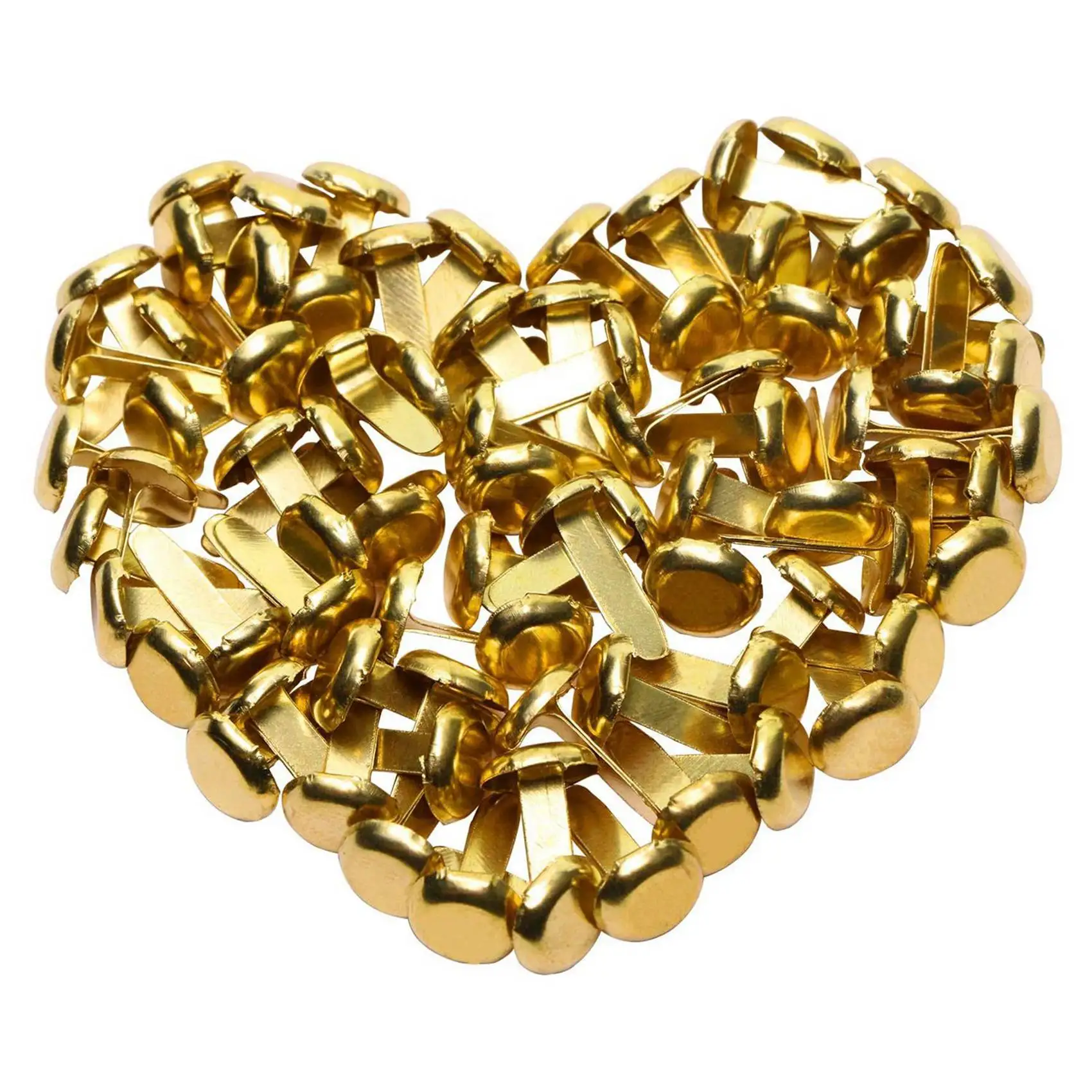 A7THK-3X 1/2 Inch Brass Paper Fasteners, Mini Paper Fasteners For Handicraft Projects, Decorative DIY Supplies, 8 X 14 Mm