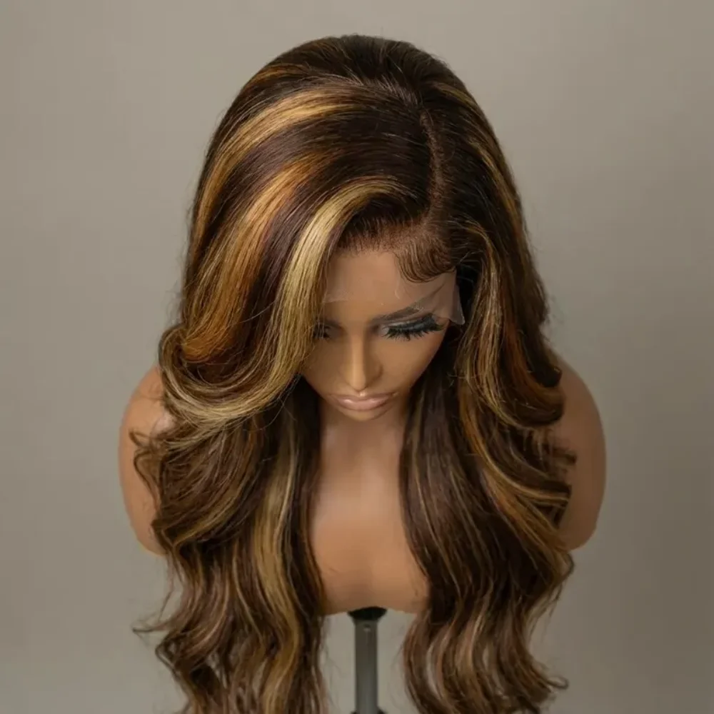 Highlight Blond Body Wave Wig 5x5 Silk Base Glueless Soft Jewish Human Hair with Baby Hair HD Lace European Style Preplucked view 4