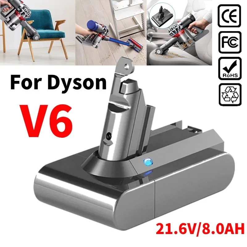 

Сменный литий-ионный аккумулятор для пылесоса Dyson V6 SV03 DC58, 21,6 в, 6000/8000 мАч