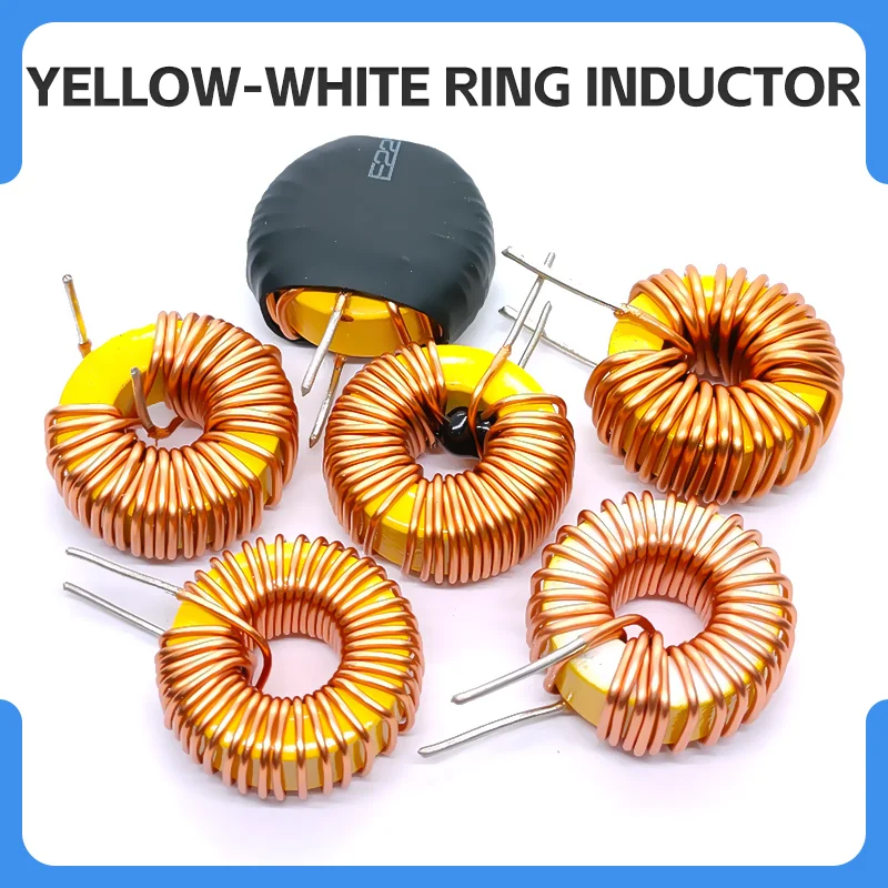 18mm 6826 6826A 6826D Iron Powder Core Toroidal Inductor Yellow and White Toroidal Inductor