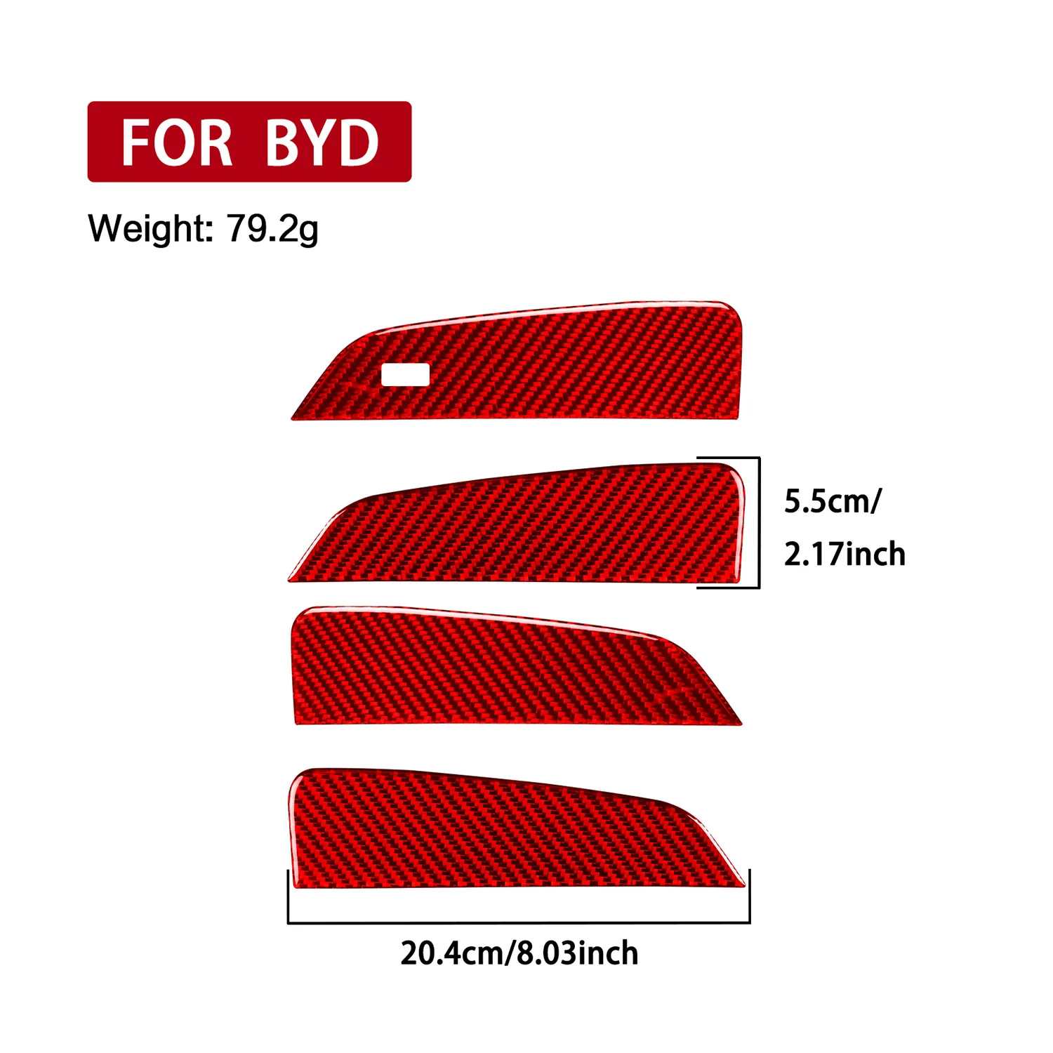 LHD! For BYD Atto 1/ Seagull EQ/ Dolphin Mini/ Dolphin Surf 2023 2024 2025 Carbon Fiber Texture Exterior Door Handle Trim Cover