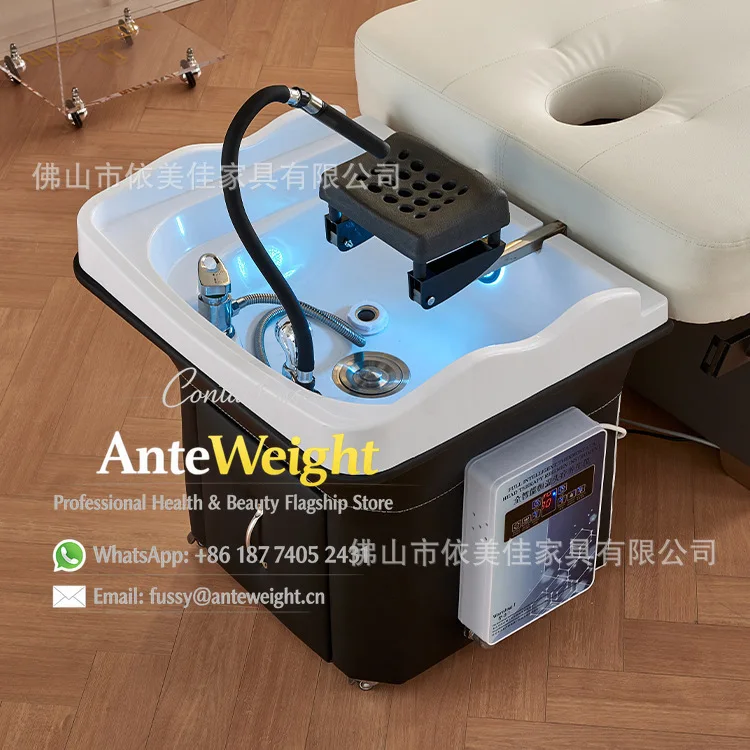 Mobile Head Spa Shampoo Bed with Hydrotherapy & Steam, Professional Scalp Treatment Unit for Beauty Salon