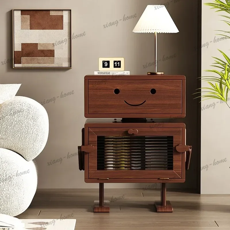 FG Wooden Organizer Tall Nightstands Princess Bedroom Space Saving Modern Bedside Table Living Room Szafka Nocna Furniture Home