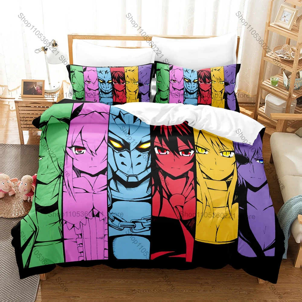 Cool Akame Ga Kill! Kpop Bedding Set 3 Piece Duvet Cover Set 3D Printed Quilt Cover Pillowcase Soft Bed Set for Kid Adults Fans
