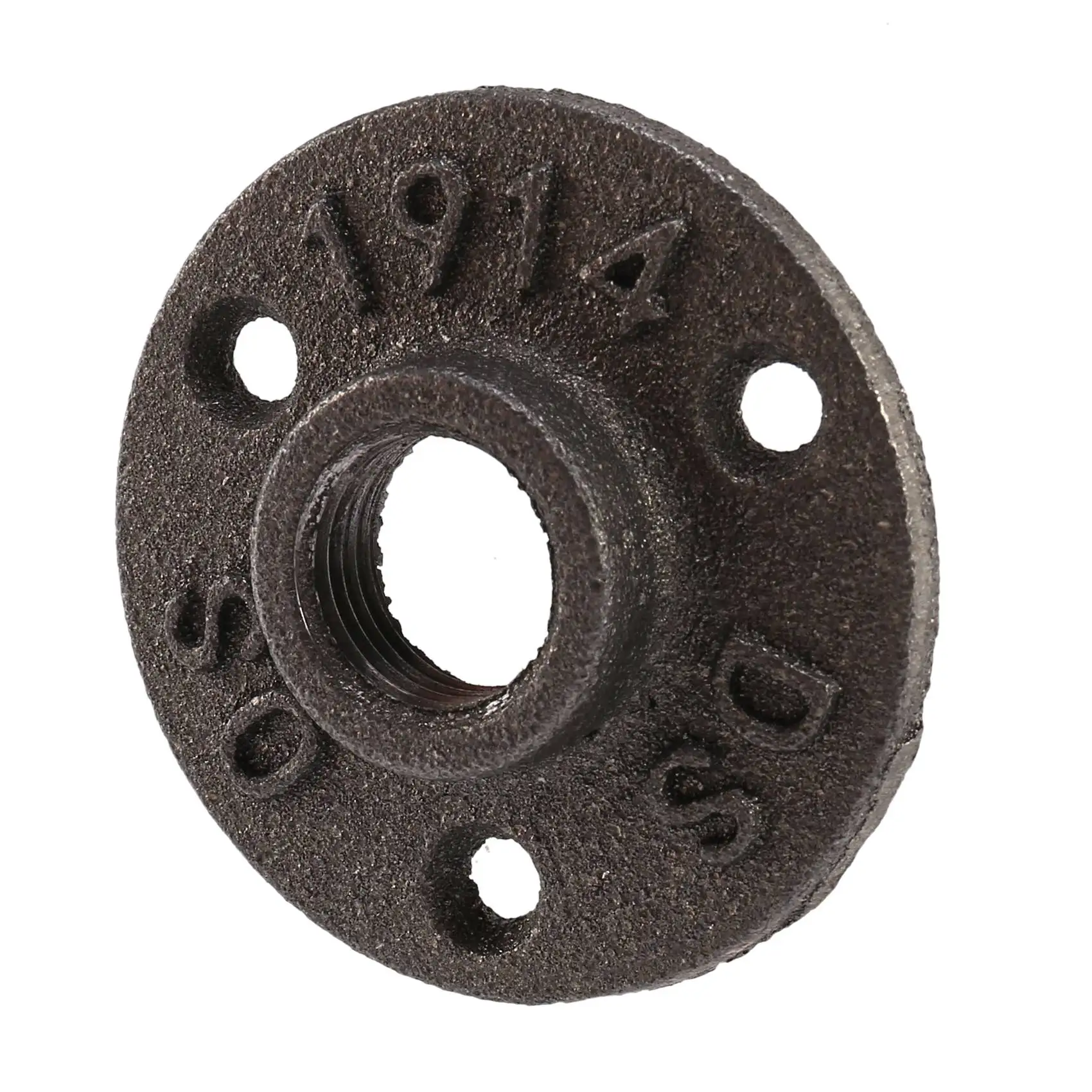 A98U 1/2 Inch Black Cast Iron Pipe Fittings Floor Flange BSP Threaded