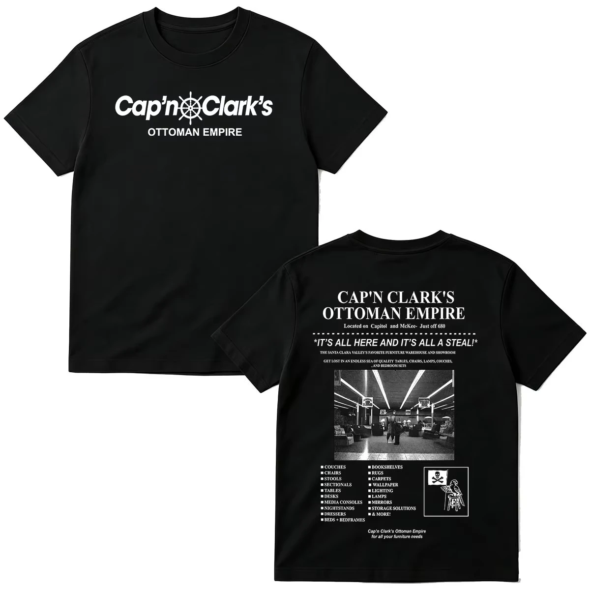 Horror Movie Backrooms Cap'n Clark's Ottoman Empire Still Graphic Print T-Shirt Men Women Oversized O-neck Cotton Summer New Tee
