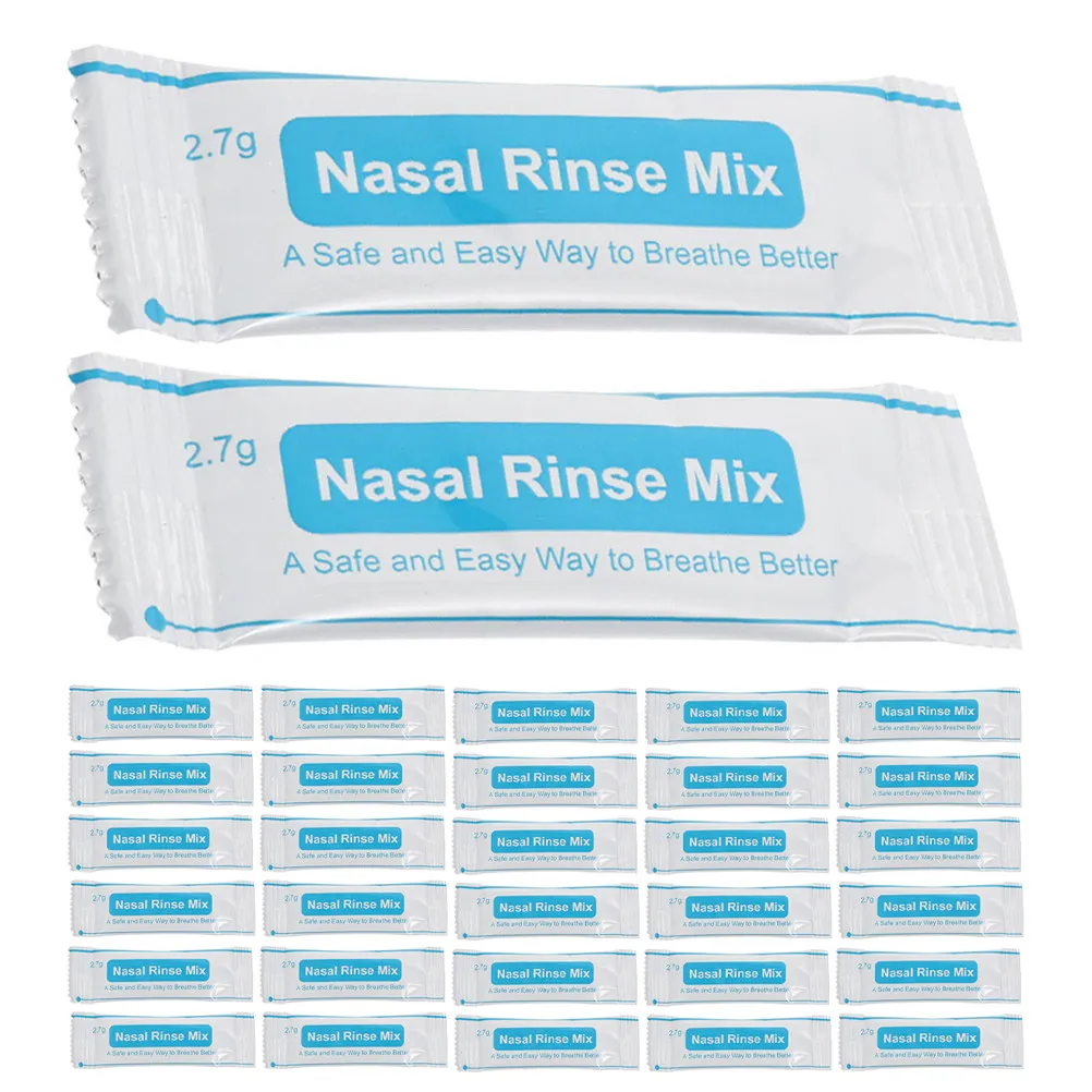 

60Pcs Nasal Salt Instant Dissolving Fine Powder Saline Packets for Daily Nasal Rinse Sinus Relief Use