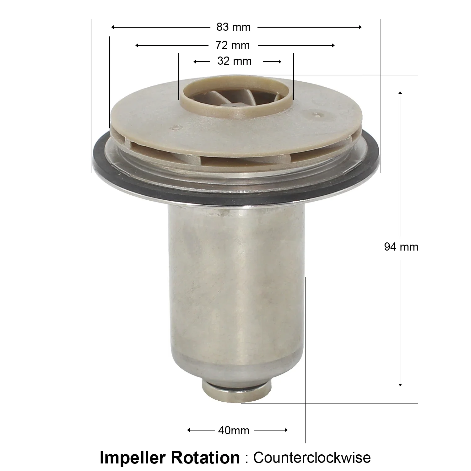 Pieza de repuesto para caldera de Gas, bomba de circulación de agua, rotor de Motor, hojas de agua para bomba Wilo, aplicable a la potencia de 63W ~ 83W