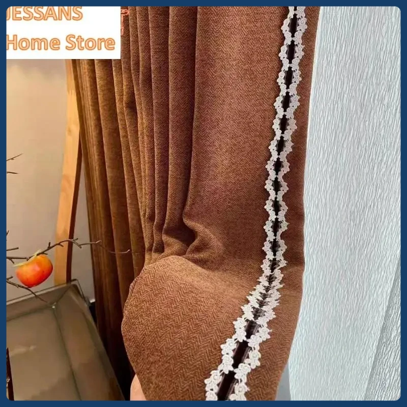 

Fashion Custom Size American Style thick Curtains French Retro Bedroom Blackout New Style Living Room High-end Whole House