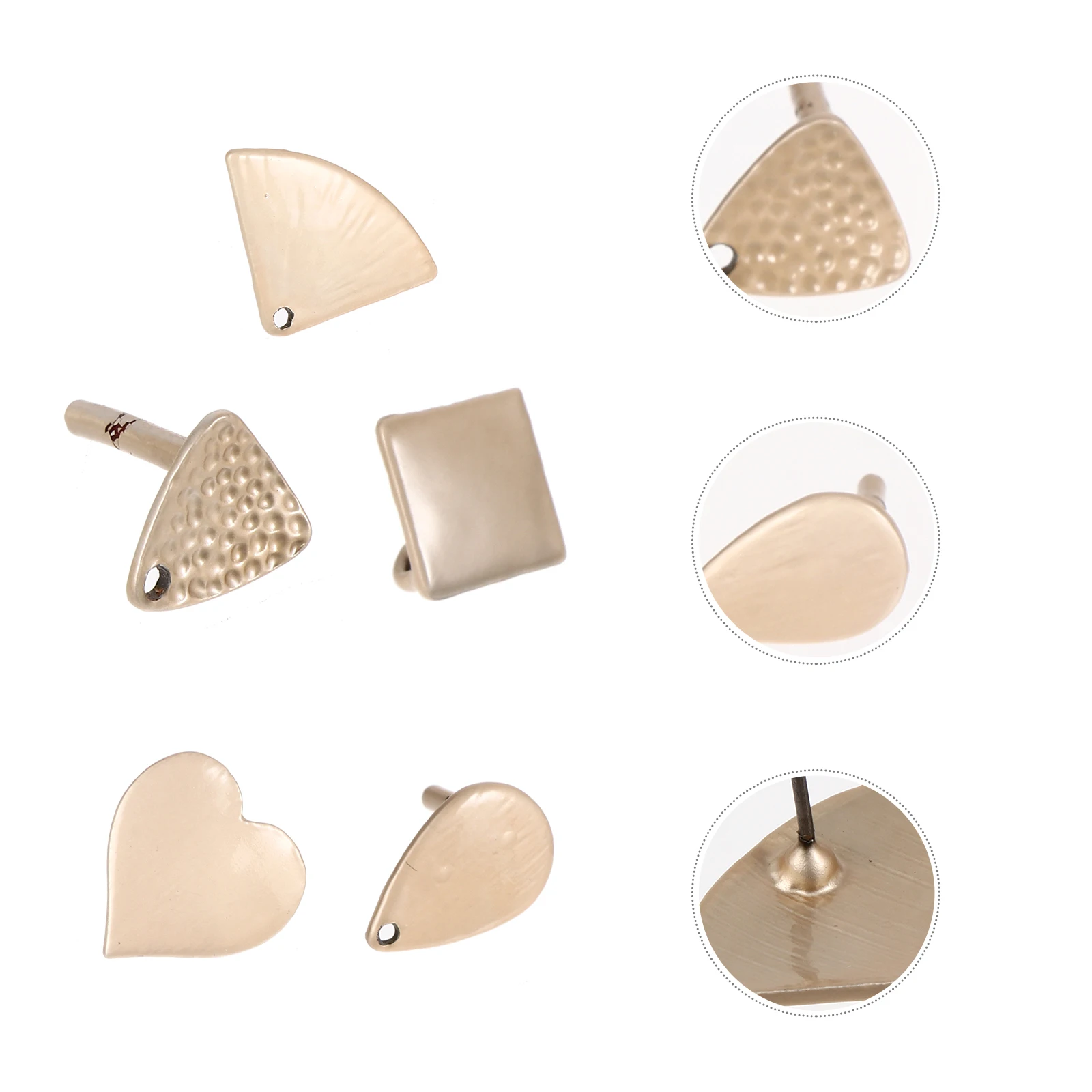 

50pcs Posts Studs Ear Pad Base For Jewelry Making Diy Supplies Hidden Weight Smooth Surface Earring Accessories