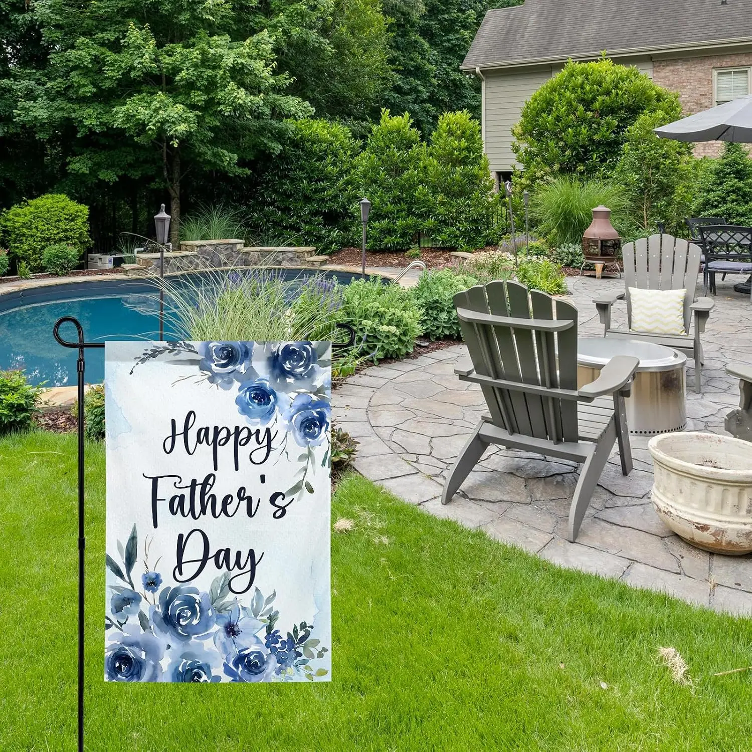 Happy Father's Day Garden Flag 12x18 Inch Double sided yyi