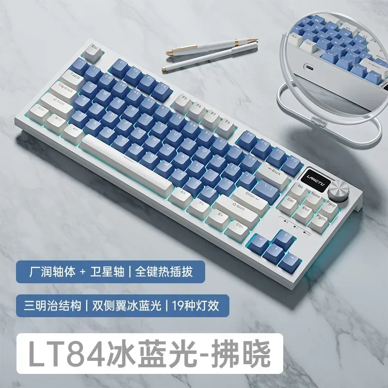 Langtu Lt84 Mechanical Keyboard Rgb Backlit 84 Keys Wireless/ Wired Gaming Keyboardske Hot Swap Keyboard For Gamer Customization