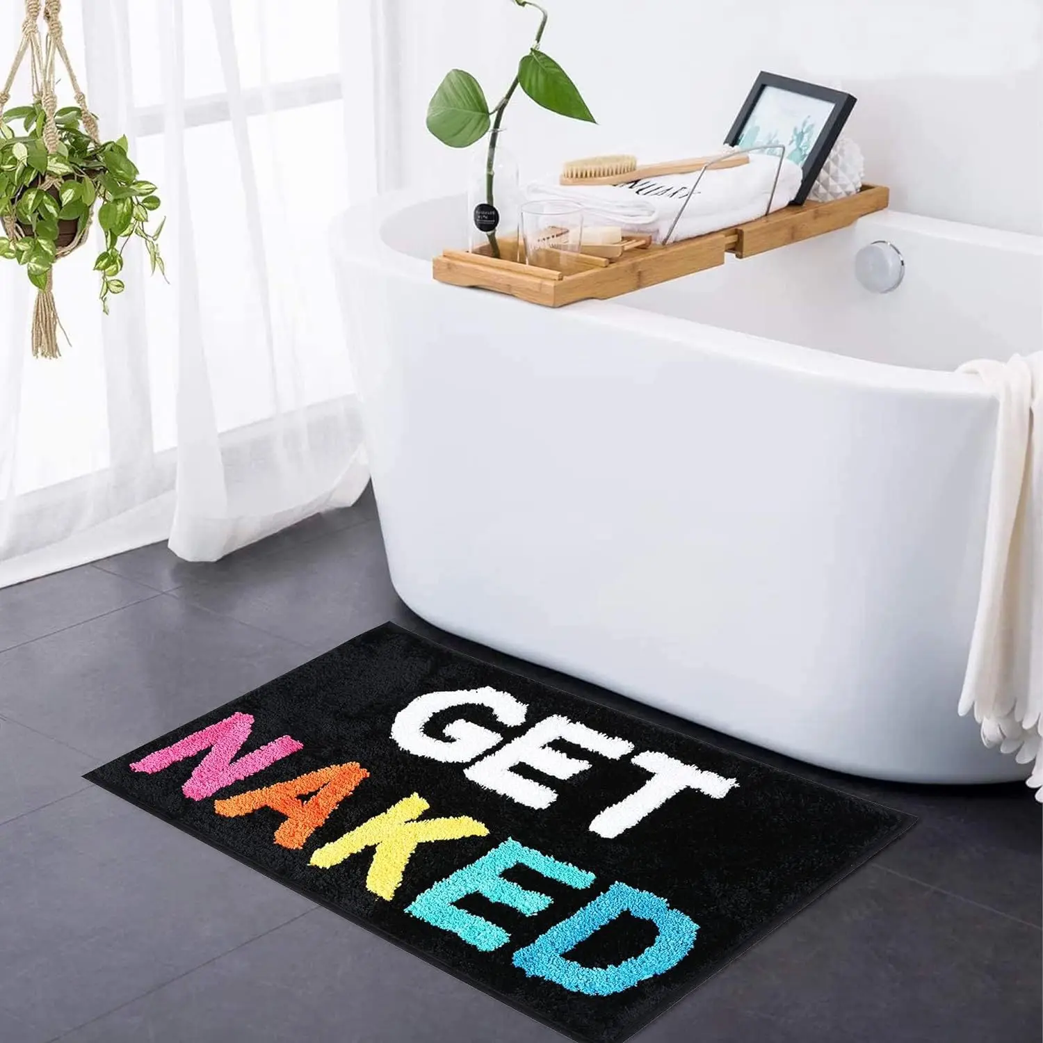 VIKAMA Trendy American Letter Carpets, Bedroom Door Mats, Bathroom Water-Absorbing And Anti-Slip Floor Mats For Home Decoration