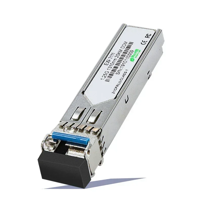 Transceptor de conector BIDI LC, WDM, módulo SFP, Gigabit, modo único, Ethernet de fibra óptica, compatível com Cisco, Huawei, 1,25G