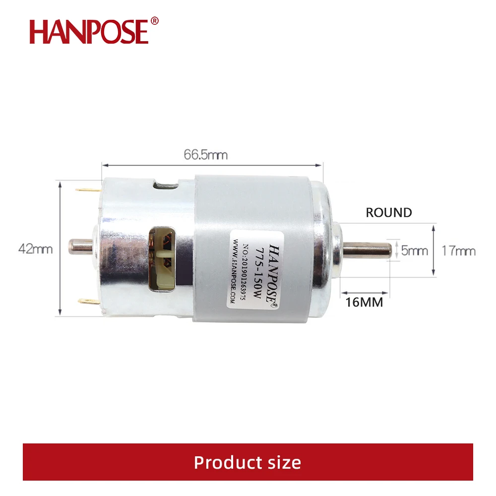 Durable 775 Motor 80w 150w 288w  3000-12000 RPM Motor  Brush dc motors 775 200W lawn mower motor with two ball bearing Rated
