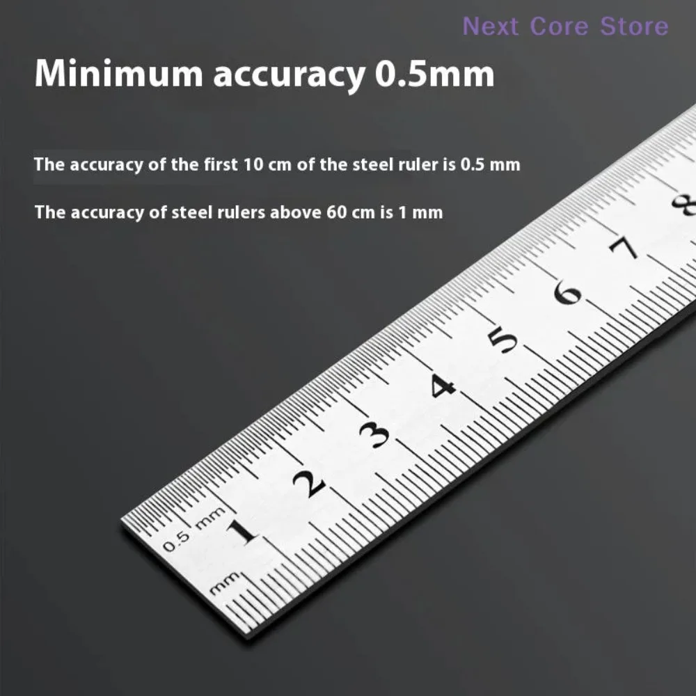 15-100CM Stainless Steel Straight Ruler Stationery Drafting Supplies Precision Double Sided Measuring Tool With Graduations