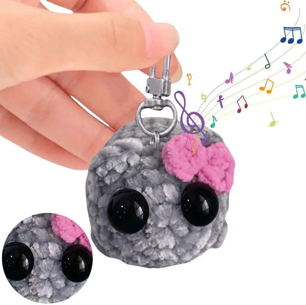 Cute Knitted Sad Hamster Cartoon Knitting Pendant Crochet Sad Hamster Meme Girl Hamster Handmade For Kids Gift