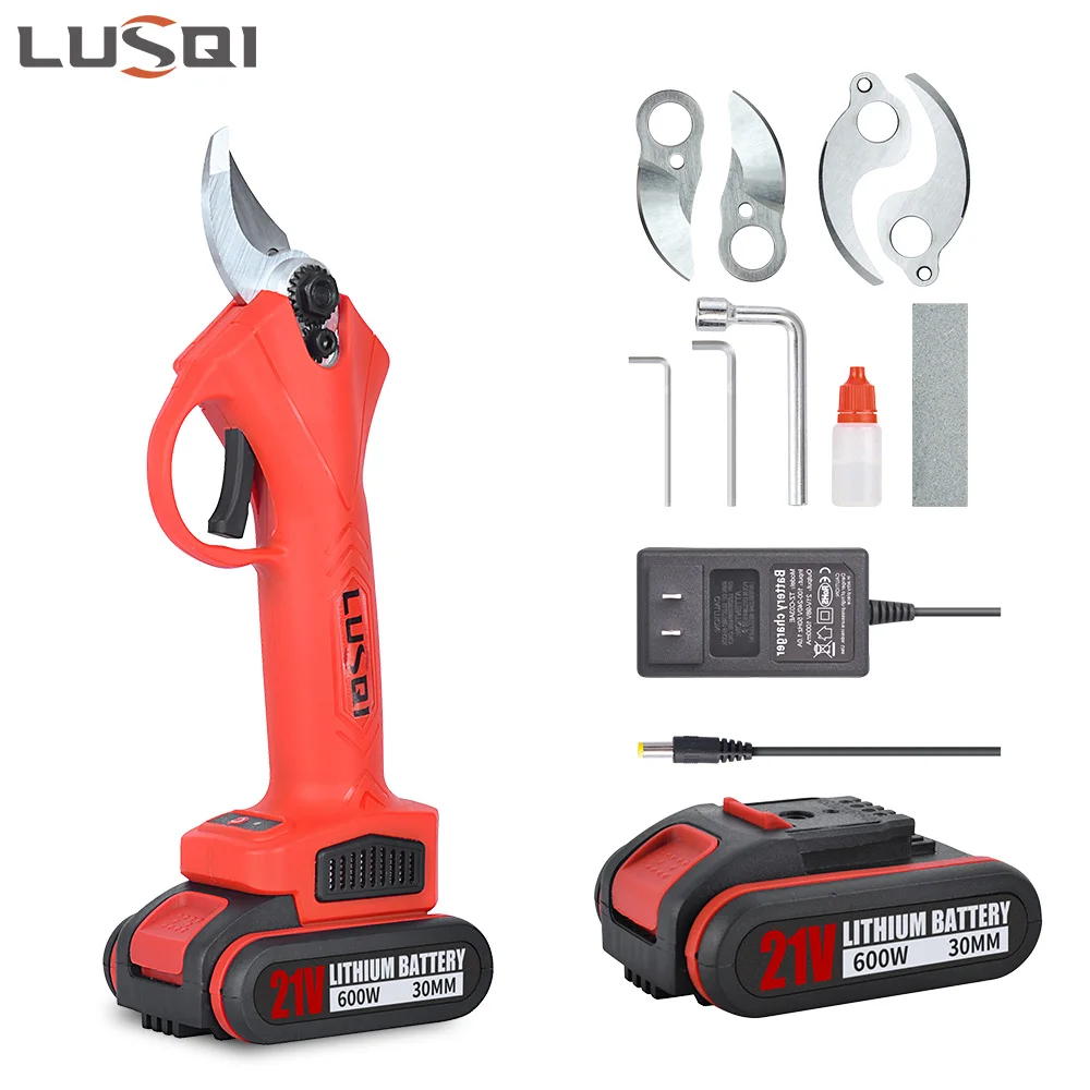 

LUSQI Pruning Shears Rechargeable Really Capacity 6000mAh Lithium Battery Cordless Cutting Pruning Branch Scissor Garden Tools