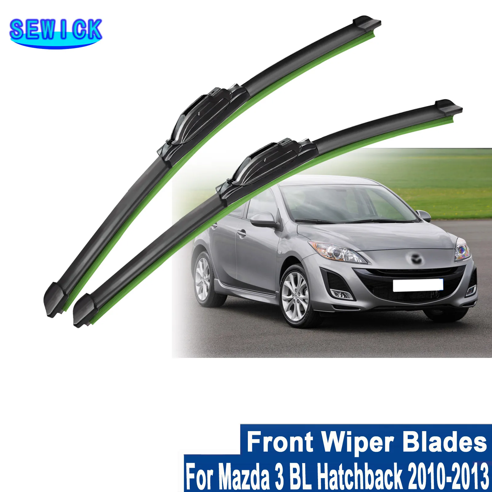 

For Mazda 3 BL Hatchback 2010-2013 Car Wiper U-type Soft Rubber Boneless Wiper HD Quiet Durable Automotive Wiper
