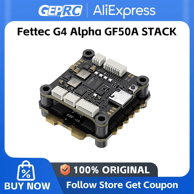 GEPRC Fettec G4 Alpha GF50A FPV Stack G473 Flight Controller FETTEC S2M Dshot2400 GF50A 4IN1 ESC for FPV Freestyle Drone Model