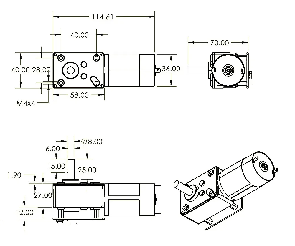 ASMC-LQ ASME-SQ 60/70/120KG Servomotor voor wormwielreductie 360 °   Zelfsluitende magnetische encoderservo voor robotarmventielbediening