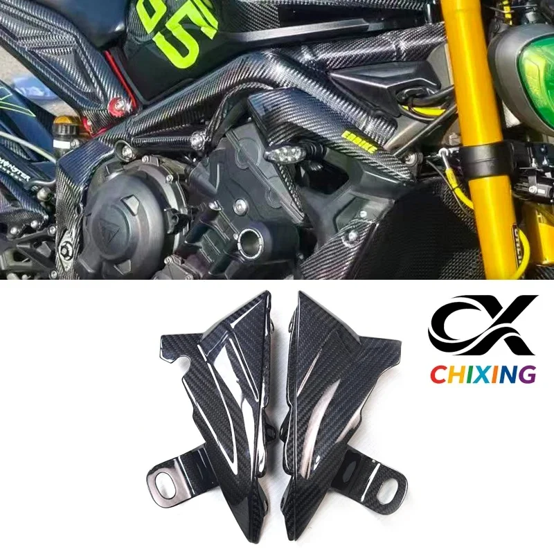 3K Dry Carbon Fiber Body Liner, Compatible with Triumph 765RS 2020-2022