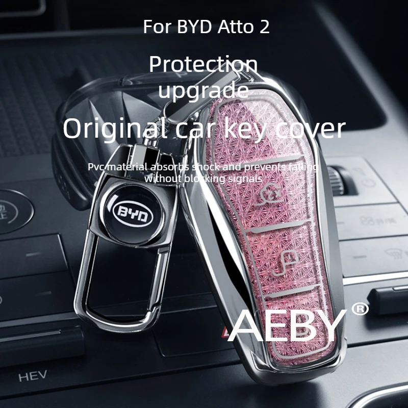 AEBY For BYD Atto 2 Smart Driving Editio 2024-2025 Protective Key Holder Bag,Shockproof & Anti-Scratch Key Fob Case Cover