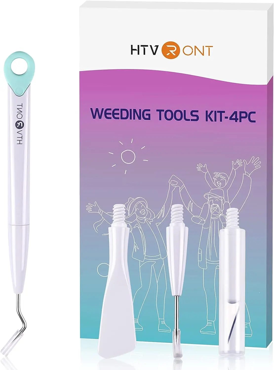 Htvront-Kit Vinil Adhesive Weeding Ferramentas, Kit de vinil para Silhueta Cameo, DIY Acessórios Set para HTV, 3 PCs, 4PCs