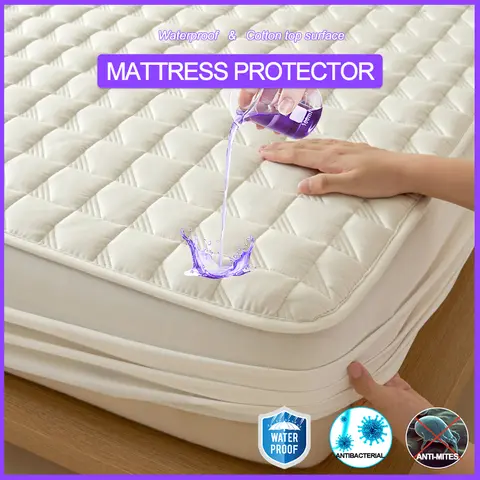 Waterproof Mattress Cover High Quality Durable Mattress Protector Hypoallergenic Bed Fitted Sheet Antibacterial 140/160/180/200