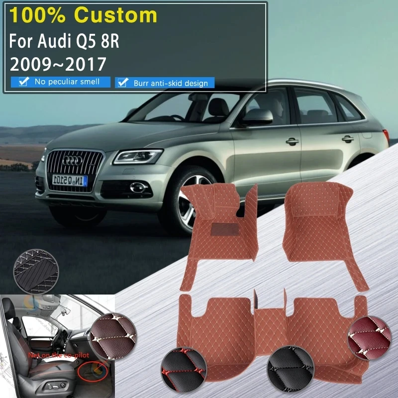 

Leather Car Floor Mats For Audi Q5 8R MK1 2009-2017 Dustproof Pads Carpets Floor Matt Tapetes Para Carro Tappeto Car Accessories