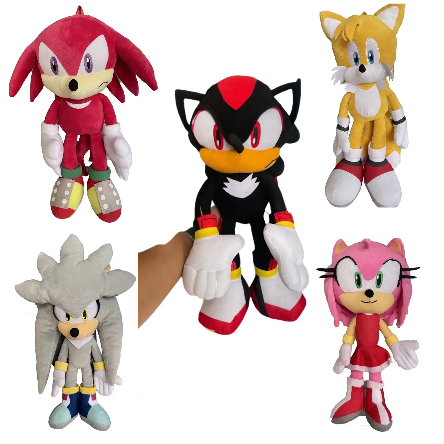 

45-50cm Plush Backpack Anime Cartoon Game Rouge the Bat Knuckles the Echidna Miles Prower Doll Toys