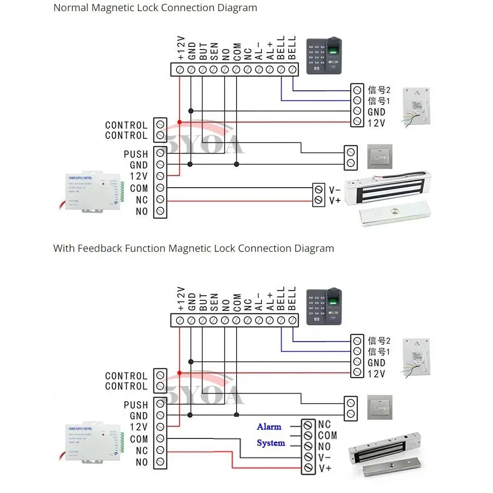 Cerradura magnética 5YOA, cerradura electrónica, abridor de puerta eléctrico, fuerza de retención de succión electromagnética para sistema de