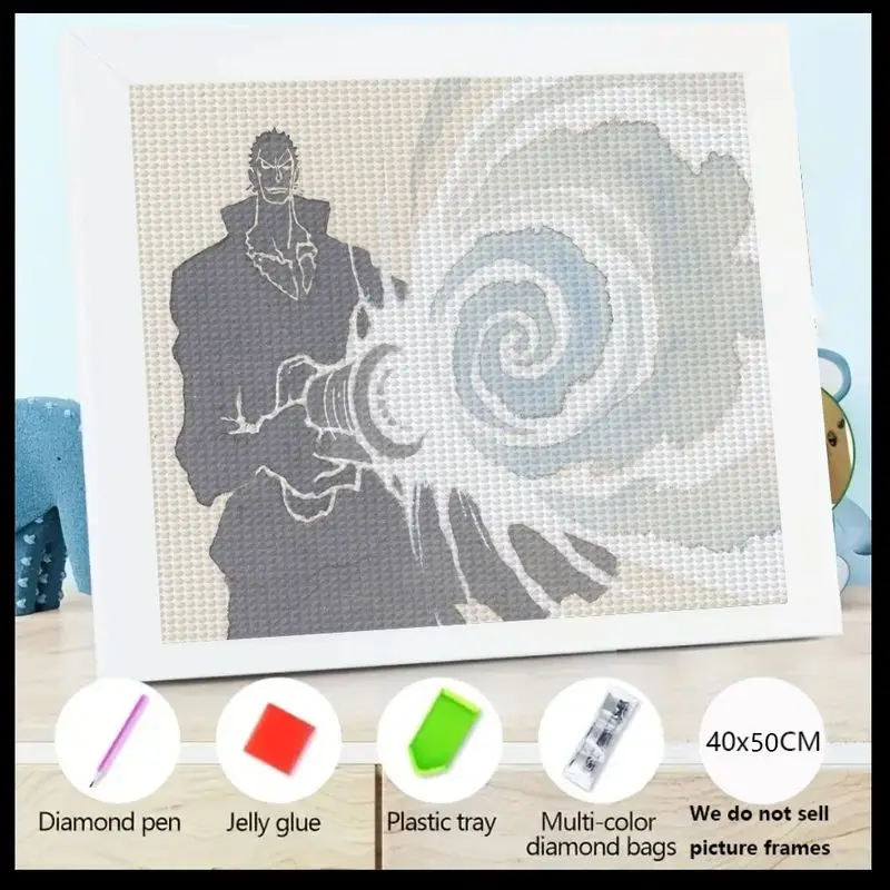 

1 шт. 5D DIY комплект алмазной живописи, персонаж аниме-воина с завивающим энергетическим эффектом, полная дрель, круглый горный хрусталь, алмазное искусство, C