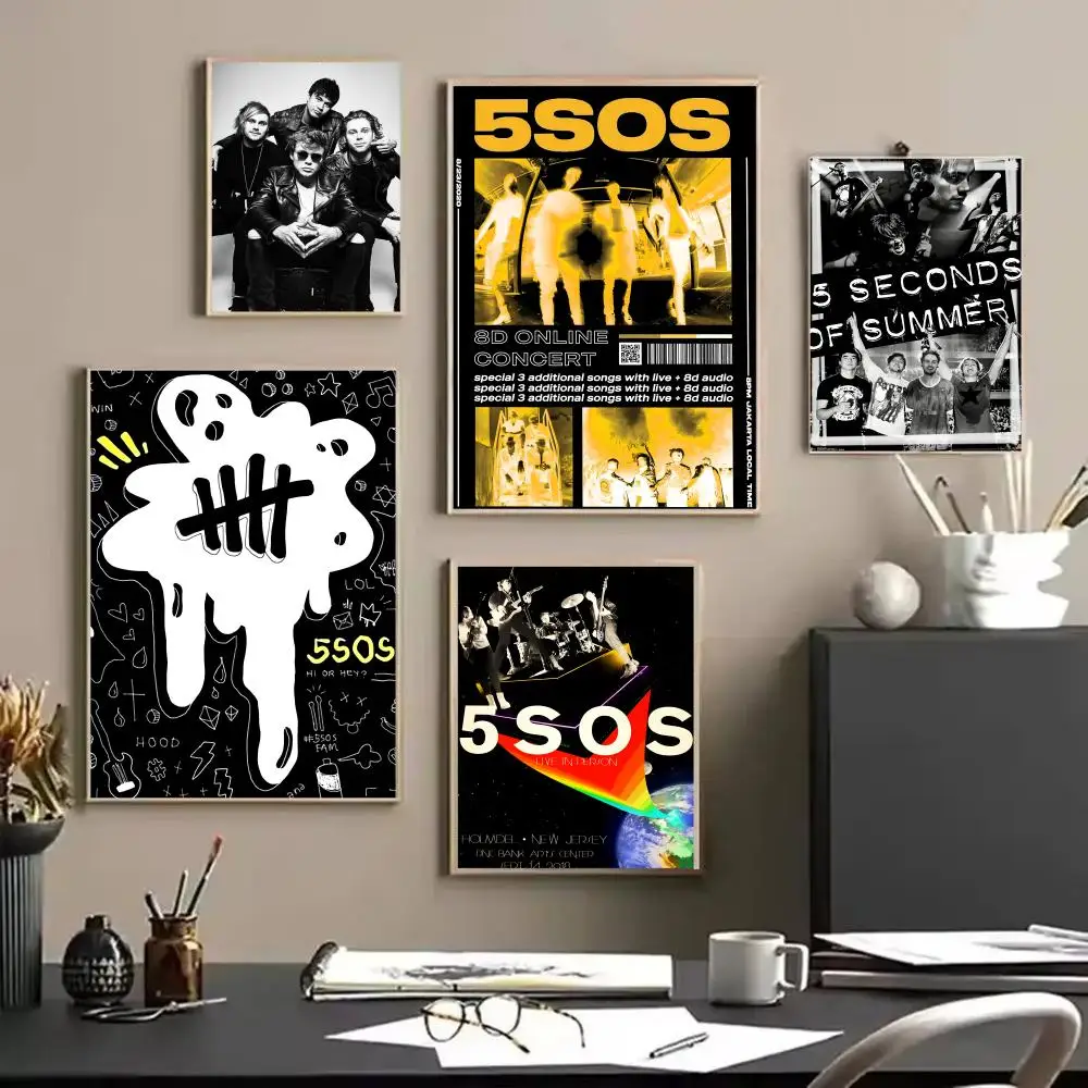 Rock 5 S_Seconds of S_Summers Band Album Linen Canvas Poster Wall Art Prints for Living Room Bedroom Office Home Decoration Gift
