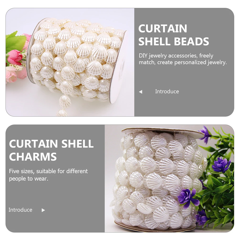 

1 Roll Beaded Curtain Beach Charms Diy Conch Charms Craft Making Fake Shell Beads Wedding Decor Ocean Jewelry Kit Cord String