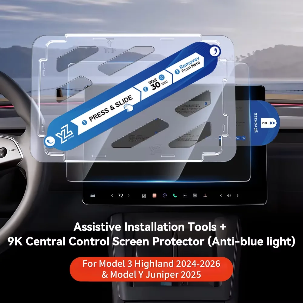 YZ Gehard Glas Folie Beschermer voor Tesla Model Y/YL Juniper 3 Highland achterste rij middenconsole scherm bescherming