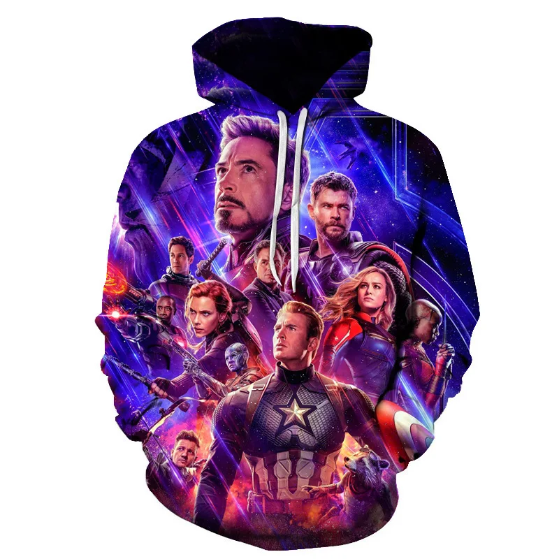 

Disney's New Endgame Popular Clothing Autumn and Winter 3D Digital Print Hooded Sweater