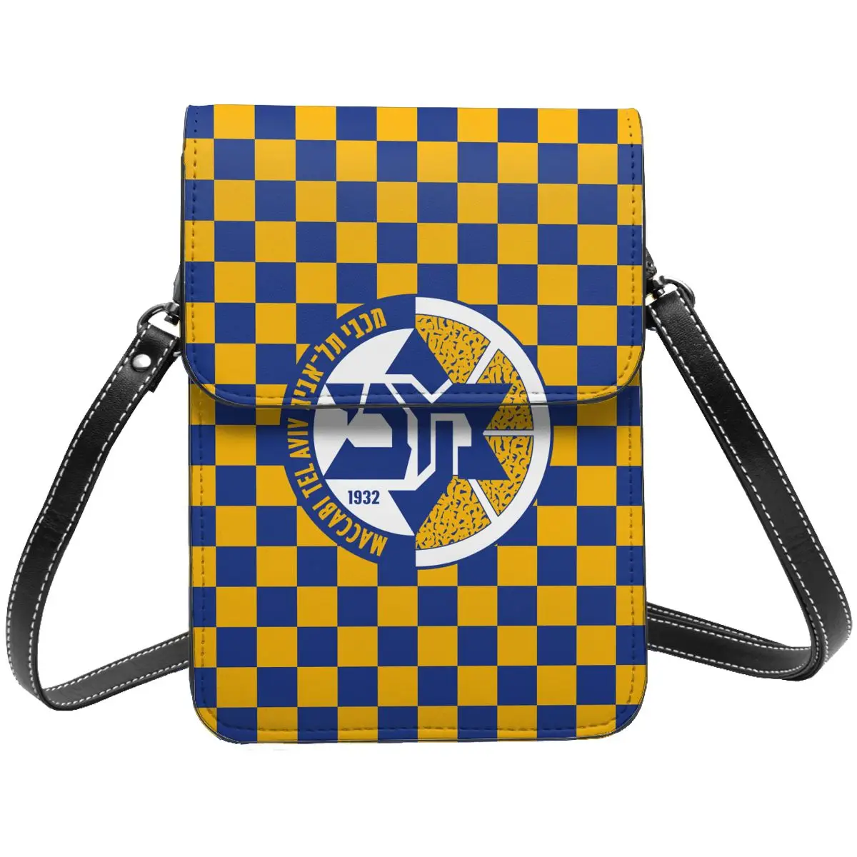 

Israel Maccabi Tel Aviv Bc Cell Phone Purse Wallet Handbag Crossbody Bag Shoulder Bag with Adjustable Strap