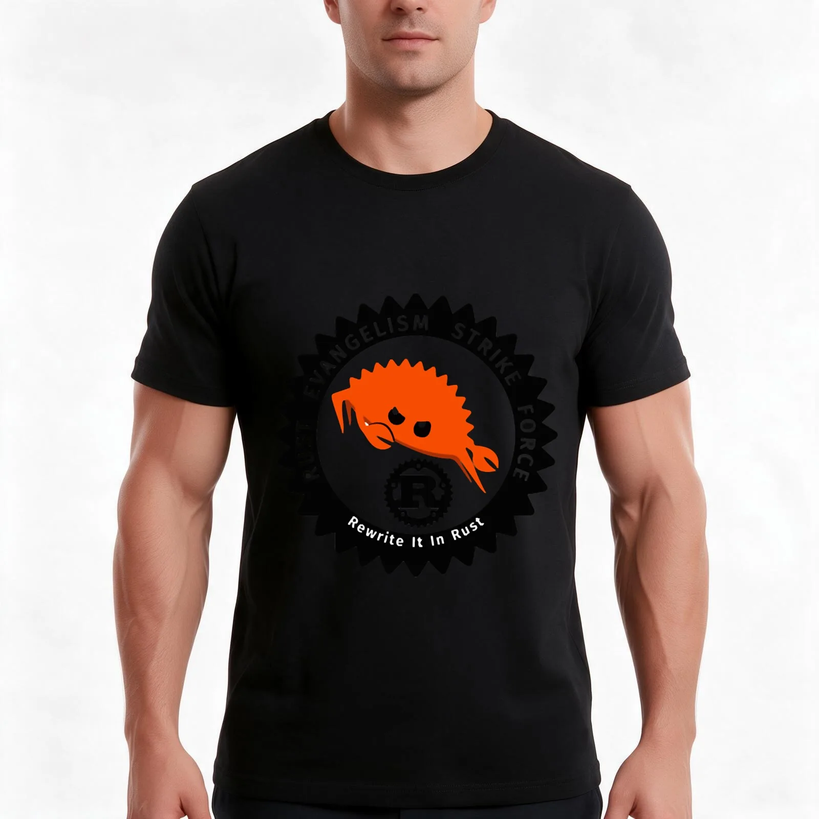 Rust evangelism strikeforce T-Shirt, Summer Casual Cotton Tee, Oversized Streetwear Tops, Vintage Graphic Print, 100% Cotton
