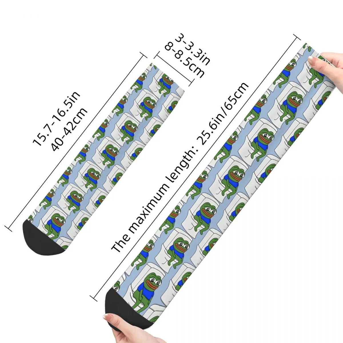 Retro PeepoPooPoo Men's Socks Pepe The Frog Unisex Harajuku Pattern Printed Happy Crew Sock Gift