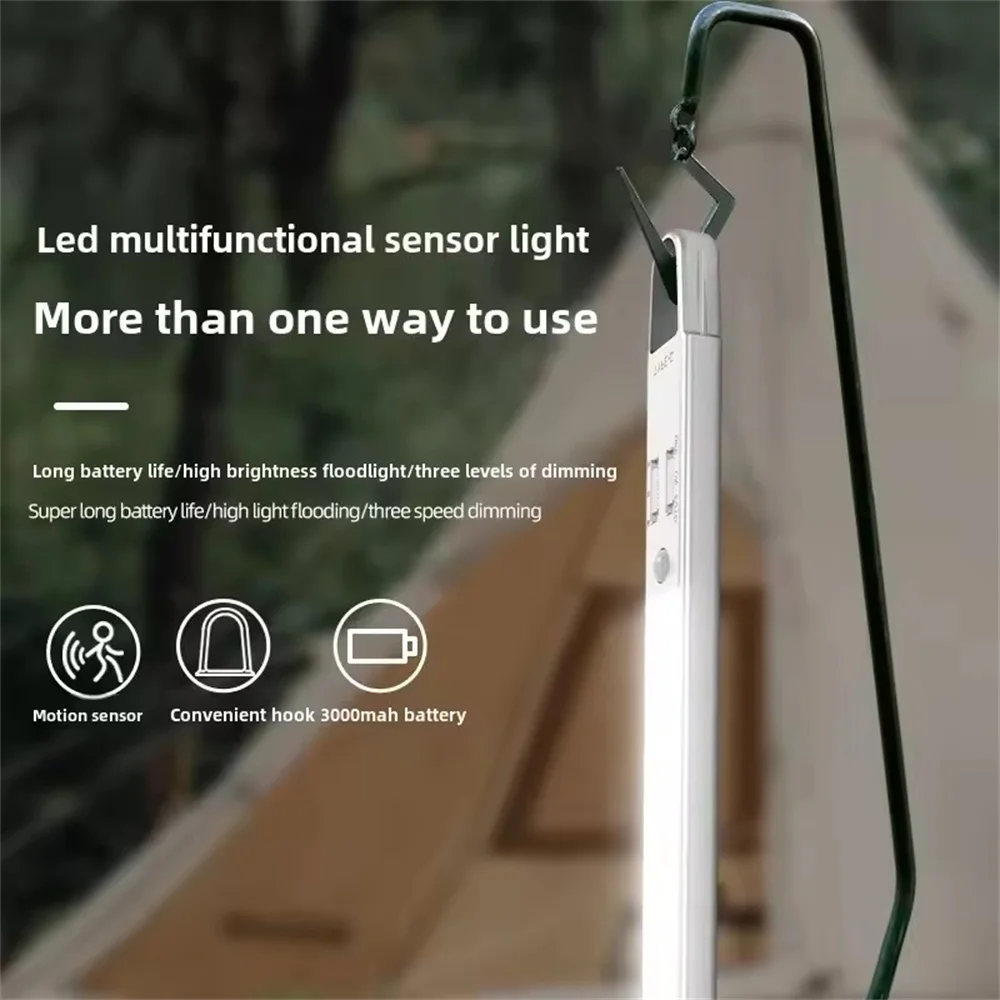 Lampada di emergenza sospesa a induzione umana da 43 cm a LED ricaricabile tramite USB per campeggio, pesca, camera da letto